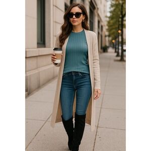 A‎ NEW DAY  Teal Ribbed Long Sleeve T-Shirt Sz XS NWT